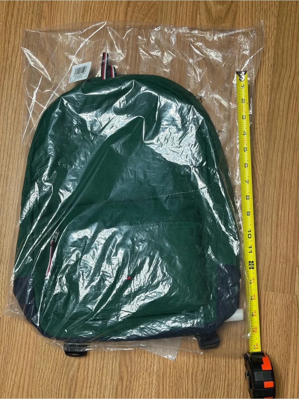 Tommy Hilfiger Teal Green Canvas Backpack with Navy Accent